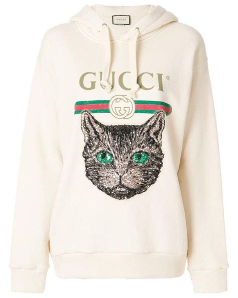 gucci cat sliver hoodie|gucci tiger zip up hoodie.